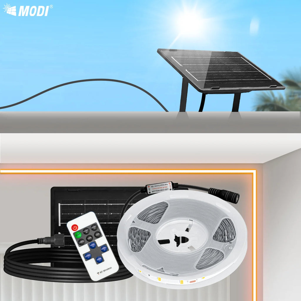 Solar LED strip light 2835 waterproof IP65 12V 5M/10M warm light 3000K  for indoor light, outdoor light, wall light decoration