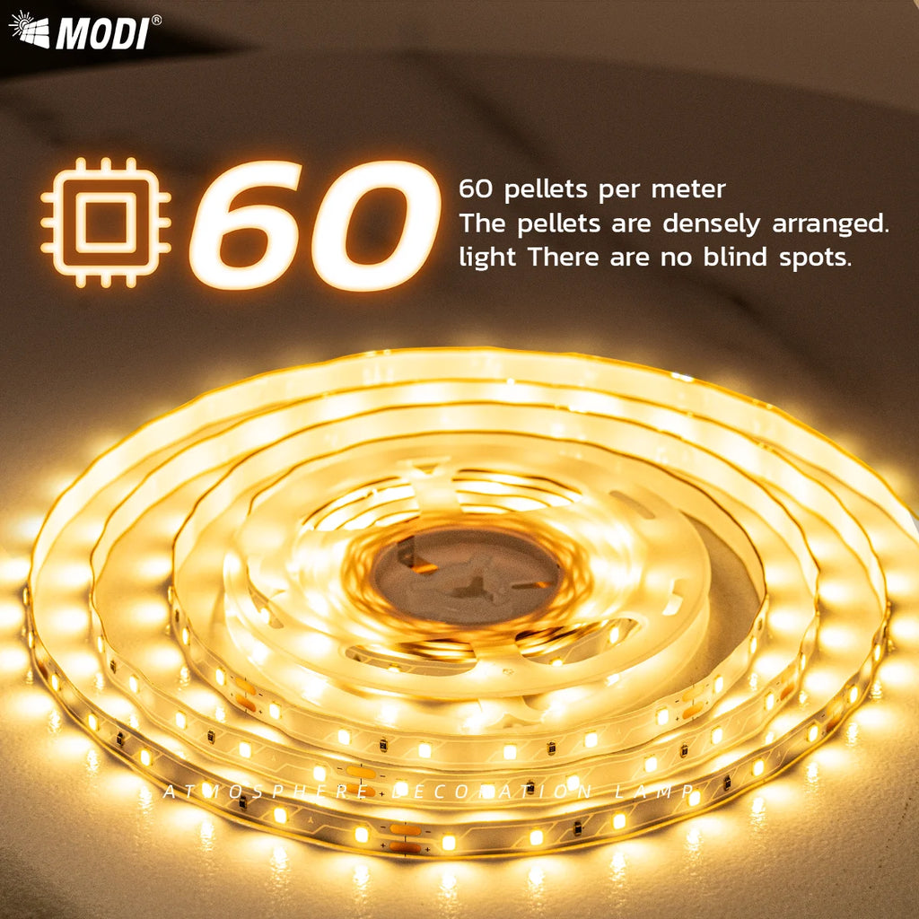 Solar LED strip light 2835 waterproof IP65 12V 5M/10M warm light 3000K  for indoor light, outdoor light, wall light decoration
