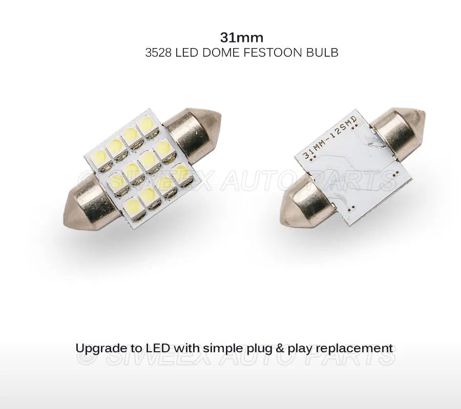 31MM Car Interior Lamps 12 SMD 3528 LED Auto Reading Map Door Dome Festoon Bulbs DC 12V Automobiles License Plate Lights 1 Pcs