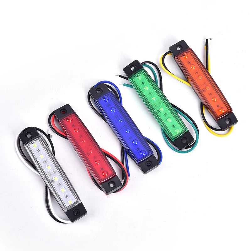 1PC 12V 6LEDS Lorry Side Marker Indicator Low Led Trailer Light Rear Side Lamp
