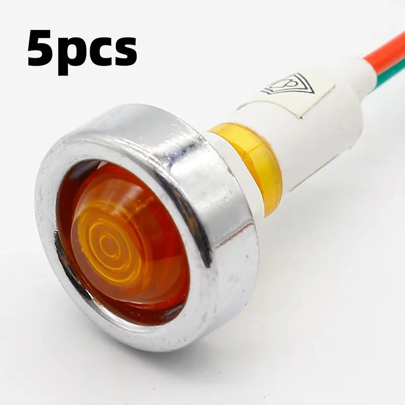 1/5/10pcs LED strip signal light circular power indicator light DC12V 10mm red green yellow blue white