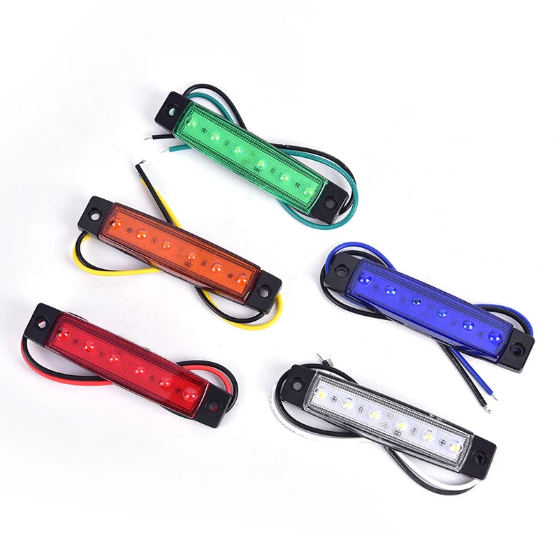 1PC 12V 6LEDS Lorry Side Marker Indicator Low Led Trailer Light Rear Side Lamp