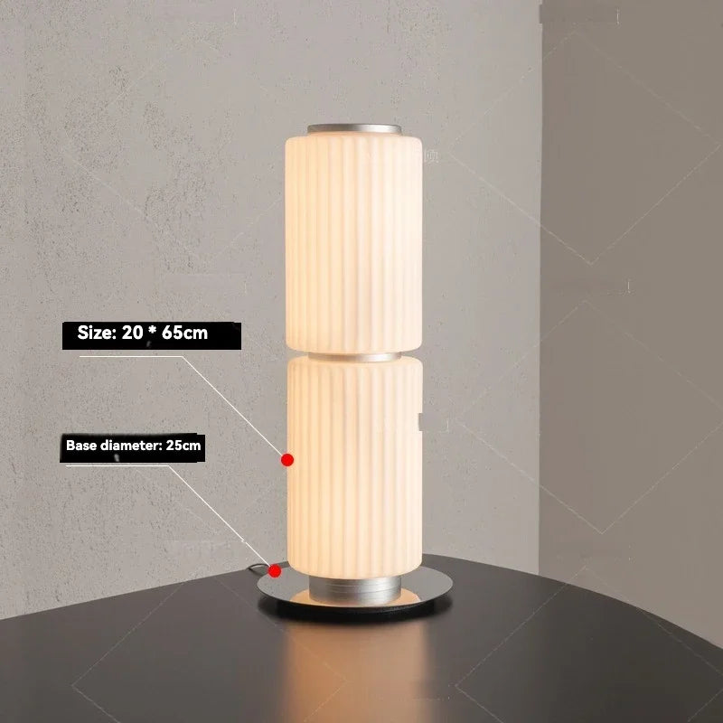 American Iron Cream Glass Floor Lamp, Dining Room Ceiling Lamp, LED Dimmable Metallic Lustre Lamp for Living Room Table Lamps