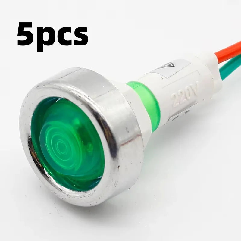 1/5/10pcs LED strip signal light circular power indicator light DC12V 10mm red green yellow blue white
