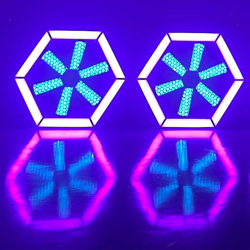 Vintage 150W LED Pixel Hexagonal Strobe Light DMX Bar Clear Night Club Stage Atmosphere Lights Blinder Flat Ceiling Pendant Lamp
