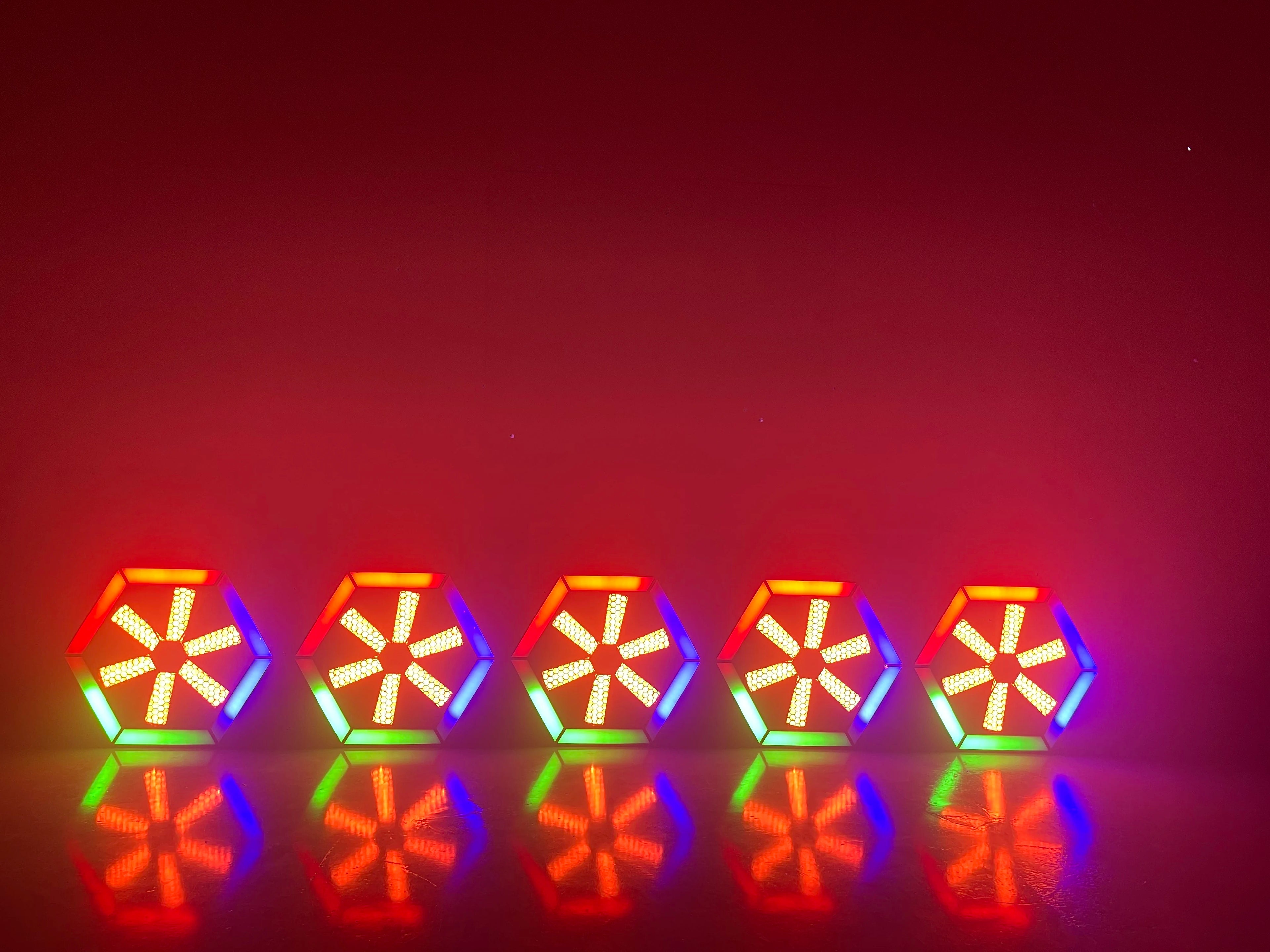 Vintage 150W LED Pixel Hexagonal Strobe Light DMX Bar Clear Night Club Stage Atmosphere Lights Blinder Flat Ceiling Pendant Lamp