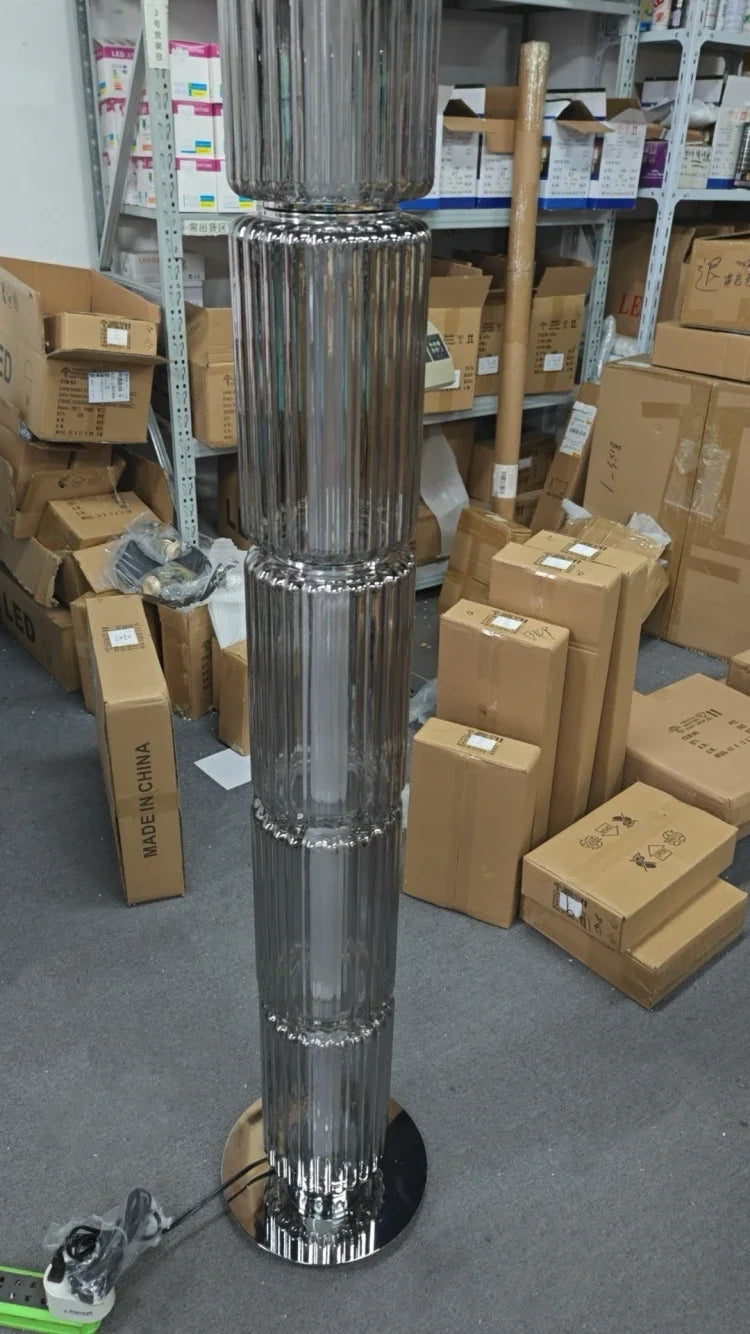 American Iron Cream Glass Floor Lamp, Dining Room Ceiling Lamp, LED Dimmable Metallic Lustre Lamp for Living Room Table Lamps