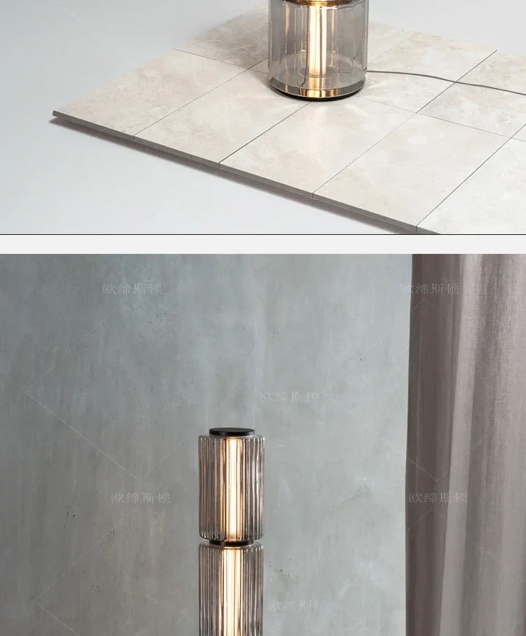 American Iron Cream Glass Floor Lamp, Dining Room Ceiling Lamp, LED Dimmable Metallic Lustre Lamp for Living Room Table Lamps