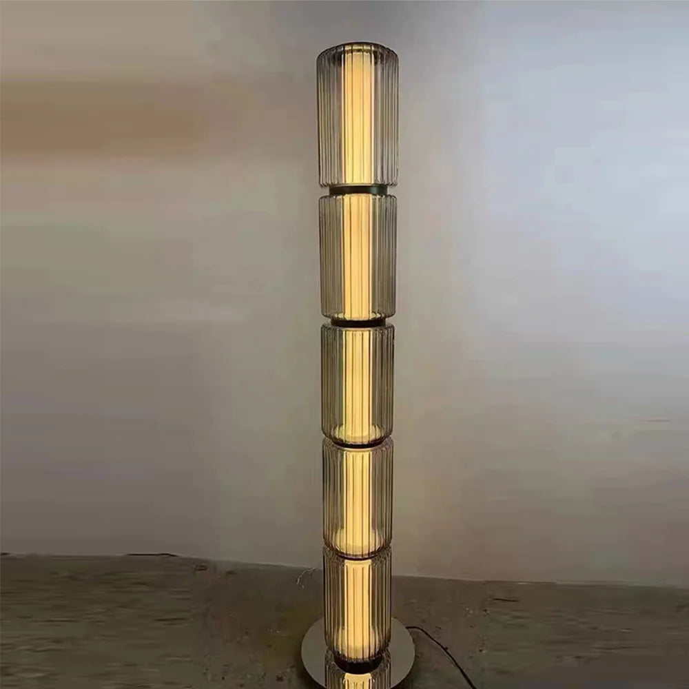 American Iron Cream Glass Floor Lamp, Dining Room Ceiling Lamp, LED Dimmable Metallic Lustre Lamp for Living Room Table Lamps