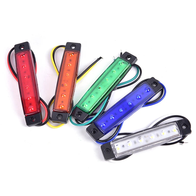 1PC 12V 6LEDS Lorry Side Marker Indicator Low Led Trailer Light Rear Side Lamp