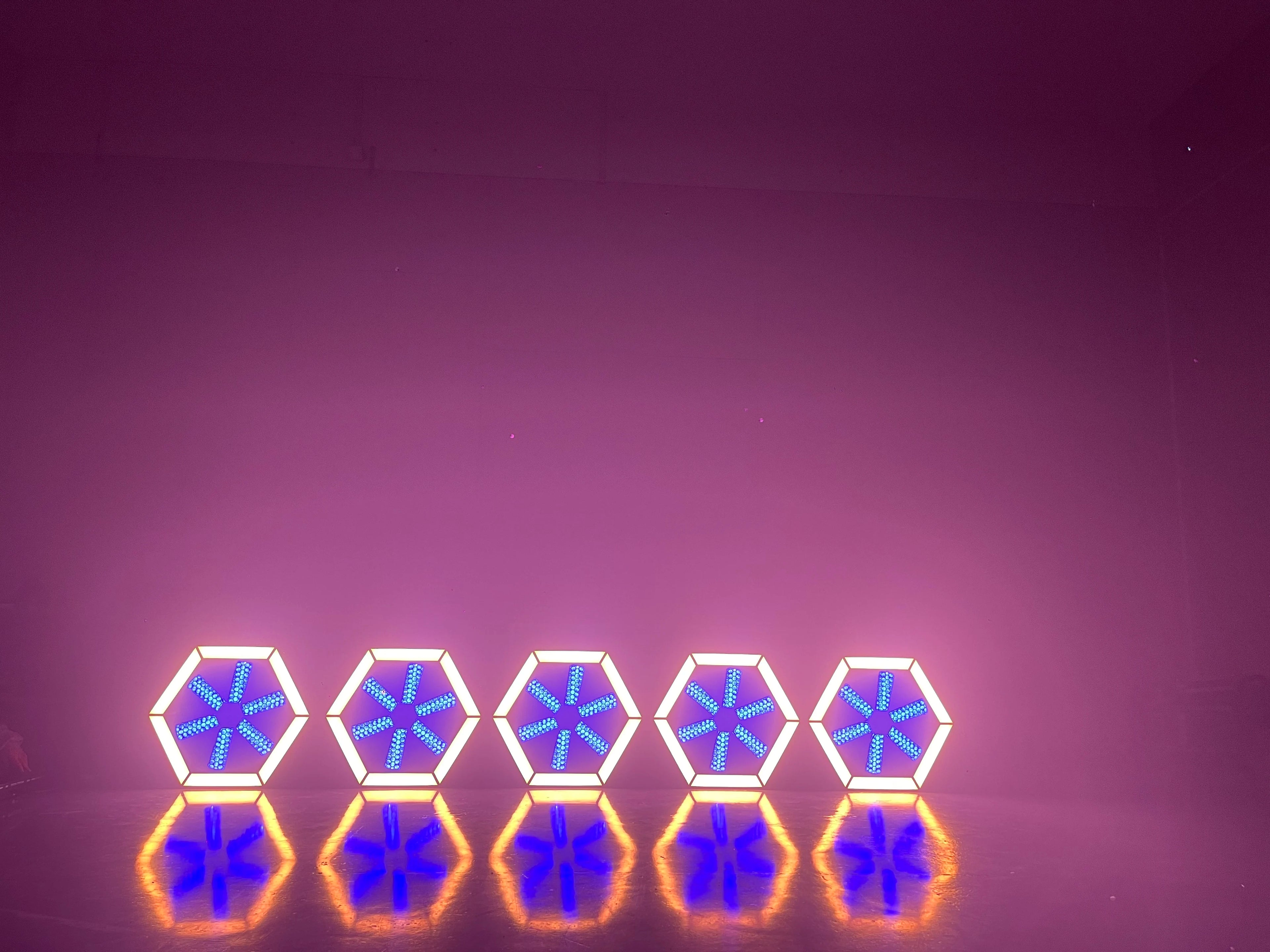 Vintage 150W LED Pixel Hexagonal Strobe Light DMX Bar Clear Night Club Stage Atmosphere Lights Blinder Flat Ceiling Pendant Lamp