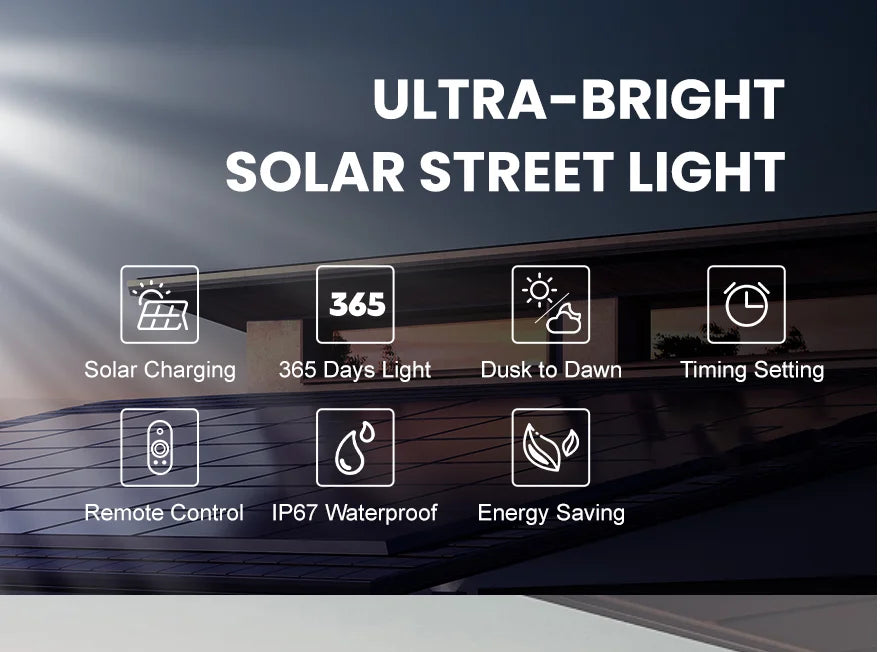 Modern Design Solar Street Lights Outdoor Human Motion Sensor Solar Lamp Super Bright 40000LM Waterproof IP67 Easy Install