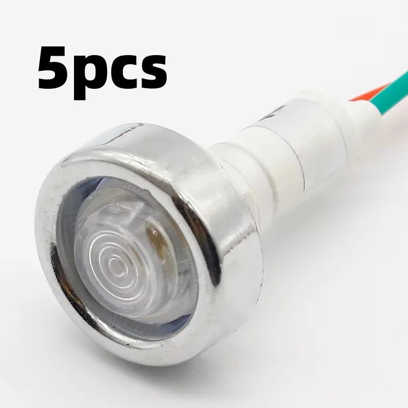 1/5/10pcs LED strip signal light circular power indicator light DC12V 10mm red green yellow blue white