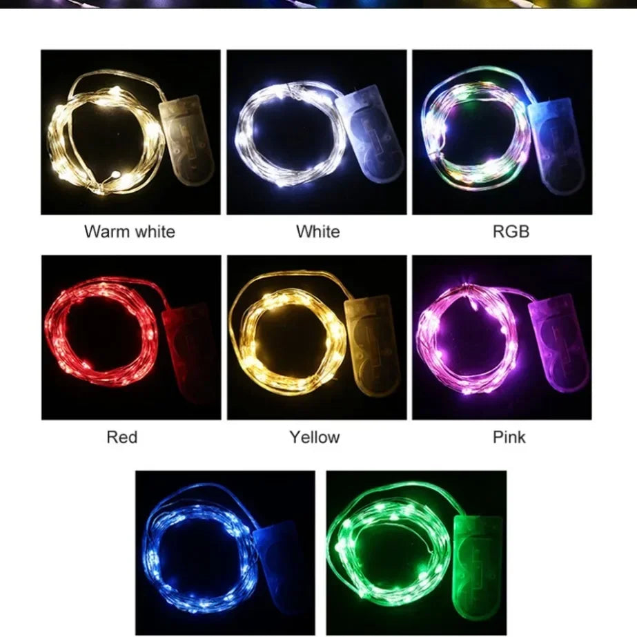 5M Waterproof Led Copper Wire Fairy Lights LED String Lights Battery Operated DIY Wedding Party Christmas Decoration Lights