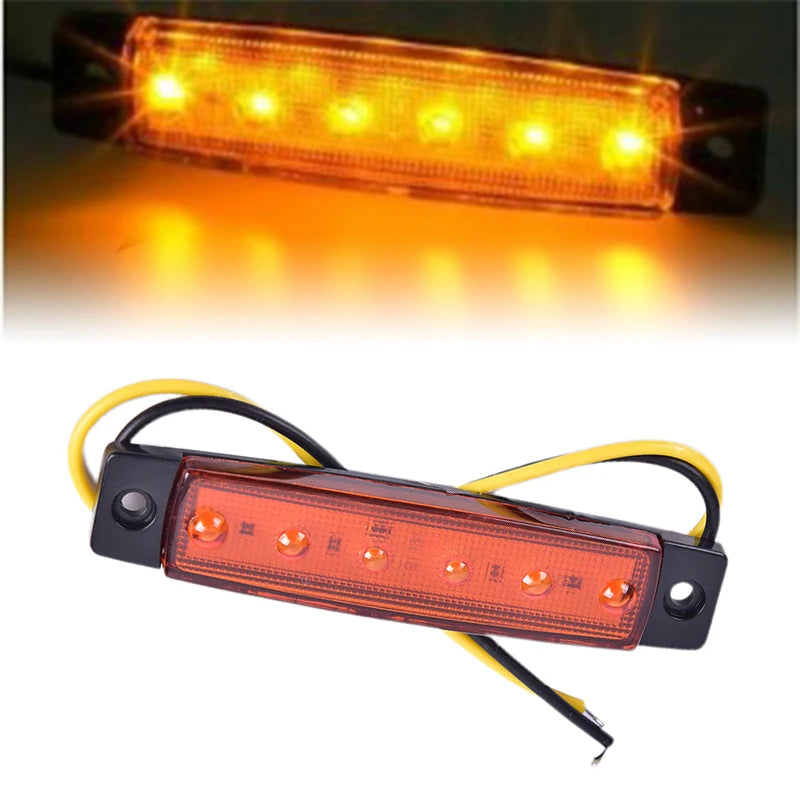 1PC 12V 6LEDS Lorry Side Marker Indicator Low Led Trailer Light Rear Side Lamp