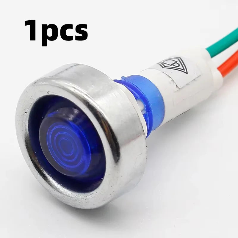 1/5/10pcs LED strip signal light circular power indicator light DC12V 10mm red green yellow blue white