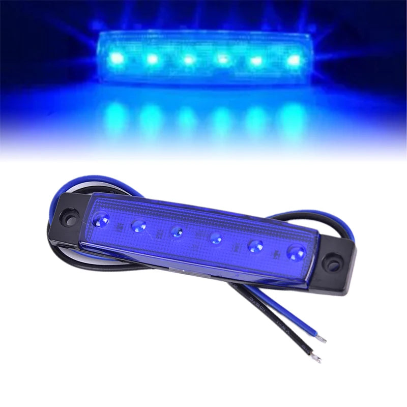 1PC 12V 6LEDS Lorry Side Marker Indicator Low Led Trailer Light Rear Side Lamp