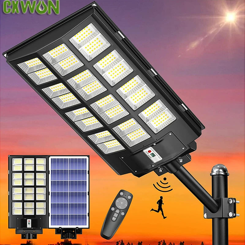Solar Street Lights Outdoor Motion Detection Waterproof LED Flood Lights for Garden Path Wall Lighting SolarPowered Sun Light