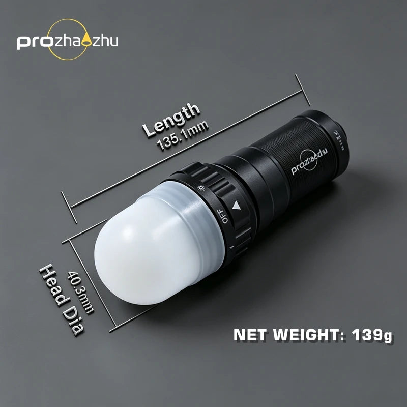PROZHAOZHU 3000 Lumen Diving Strobe IP68 150M Alumium Alloy Rechargeable Scuba Signal Light