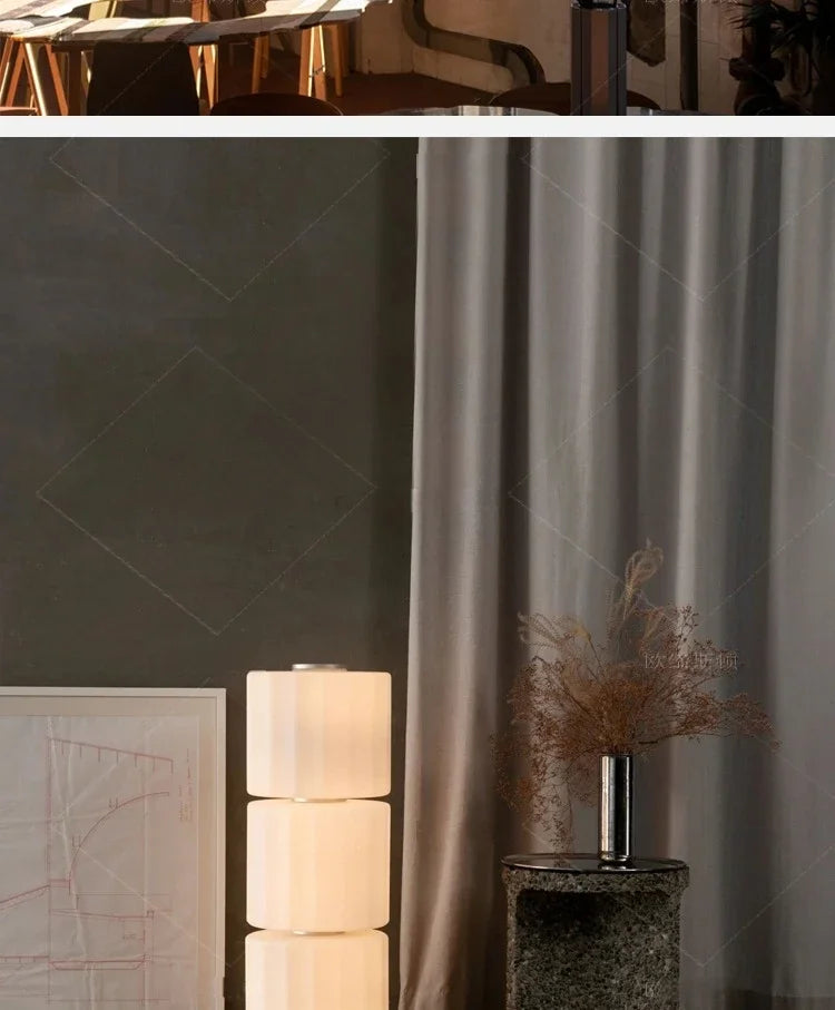 American Iron Cream Glass Floor Lamp, Dining Room Ceiling Lamp, LED Dimmable Metallic Lustre Lamp for Living Room Table Lamps