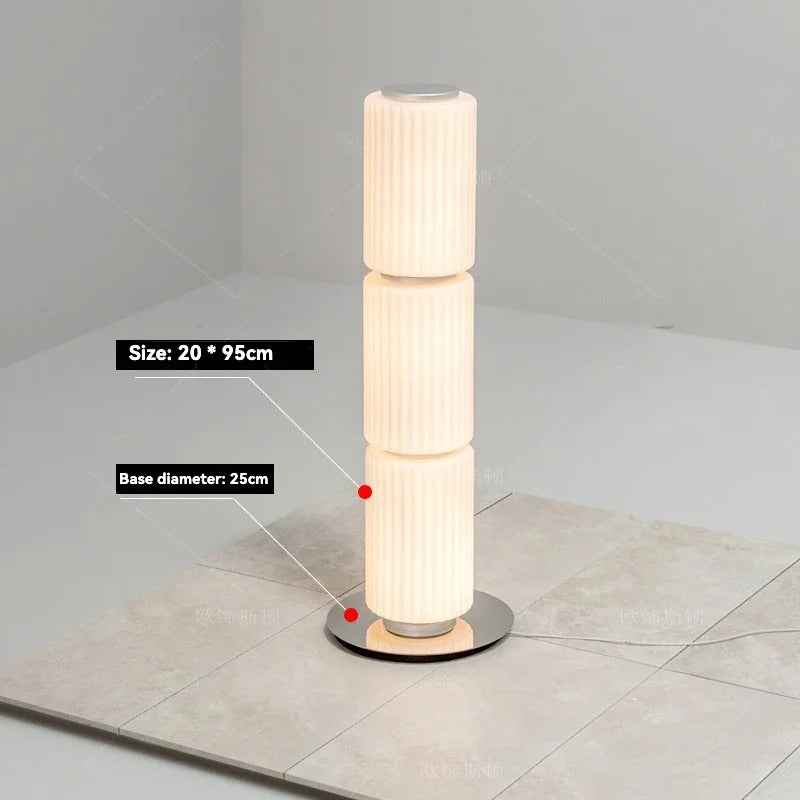 American Iron Cream Glass Floor Lamp, Dining Room Ceiling Lamp, LED Dimmable Metallic Lustre Lamp for Living Room Table Lamps
