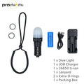 PROZHAOZHU 3000 Lumen Diving Strobe IP68 150M Alumium Alloy Rechargeable Scuba Signal Light