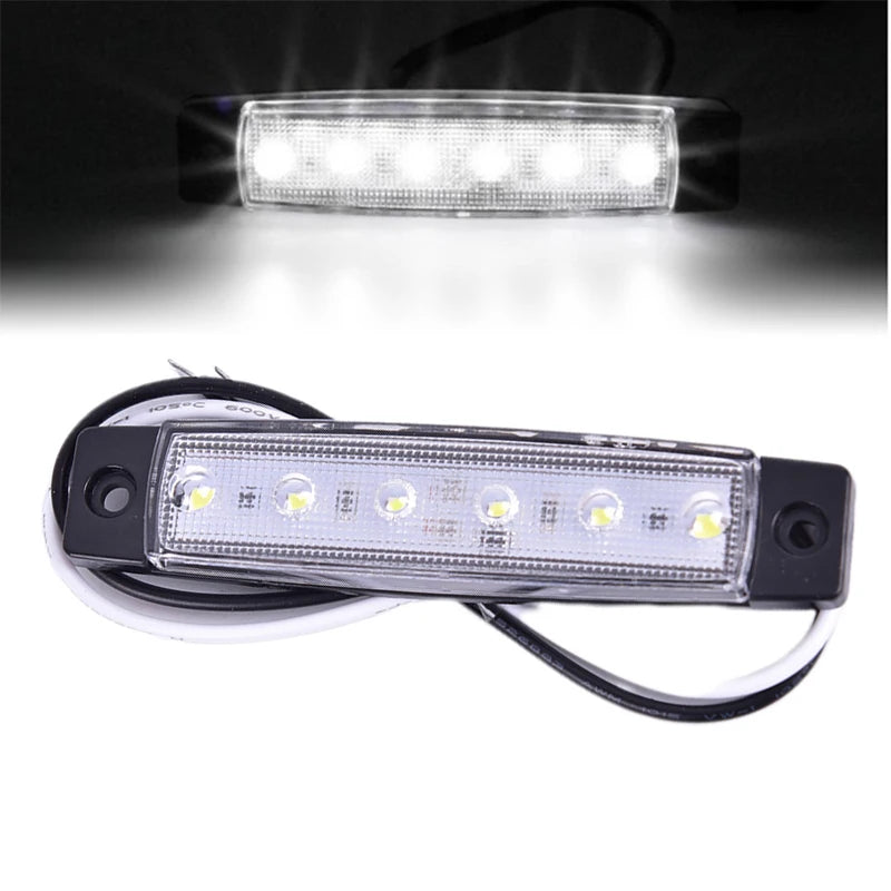 1PC 12V 6LEDS Lorry Side Marker Indicator Low Led Trailer Light Rear Side Lamp