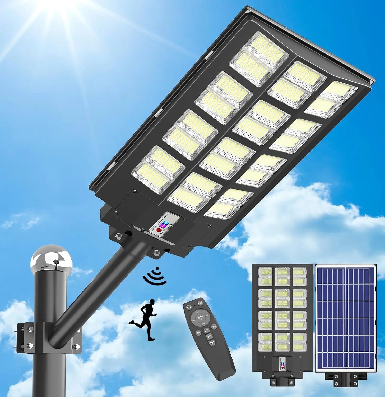 Solar Street Lights Outdoor Motion Detection Waterproof LED Flood Lights for Garden Path Wall Lighting SolarPowered Sun Light