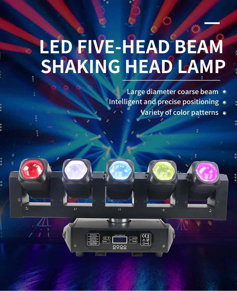 RGBW 4IN1 5X40W LED FIVE-HEAD BEAM Light DMX512 LED  Stage Lighting for Lighting Show DJ Disco Party Bar Wedding