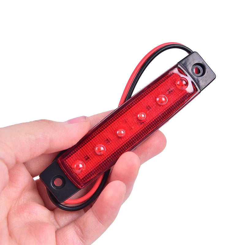 1PC 12V 6LEDS Lorry Side Marker Indicator Low Led Trailer Light Rear Side Lamp