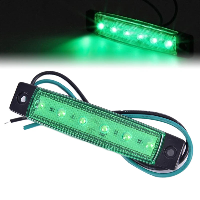 1PC 12V 6LEDS Lorry Side Marker Indicator Low Led Trailer Light Rear Side Lamp