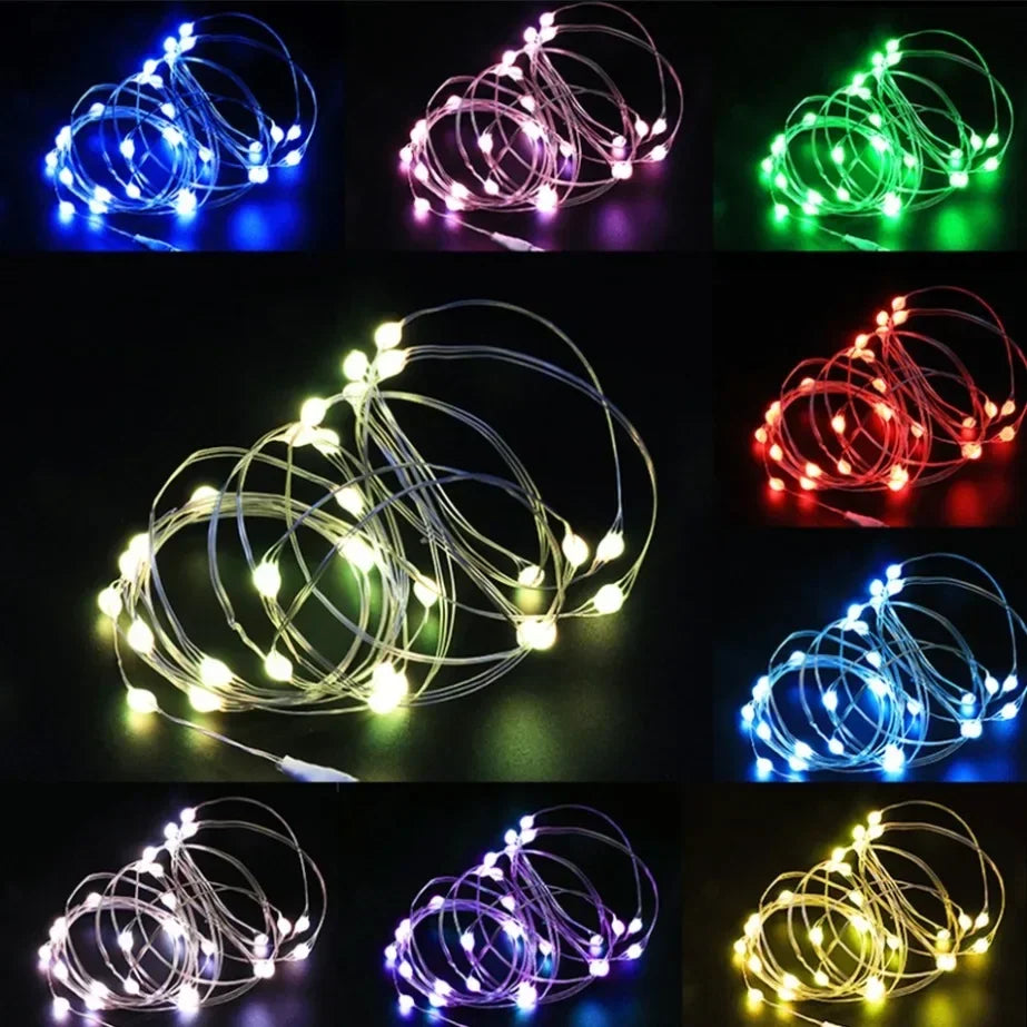 5M Waterproof Led Copper Wire Fairy Lights LED String Lights Battery Operated DIY Wedding Party Christmas Decoration Lights