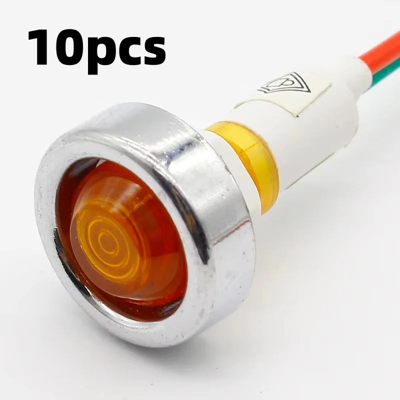 1/5/10pcs LED strip signal light circular power indicator light DC12V 10mm red green yellow blue white