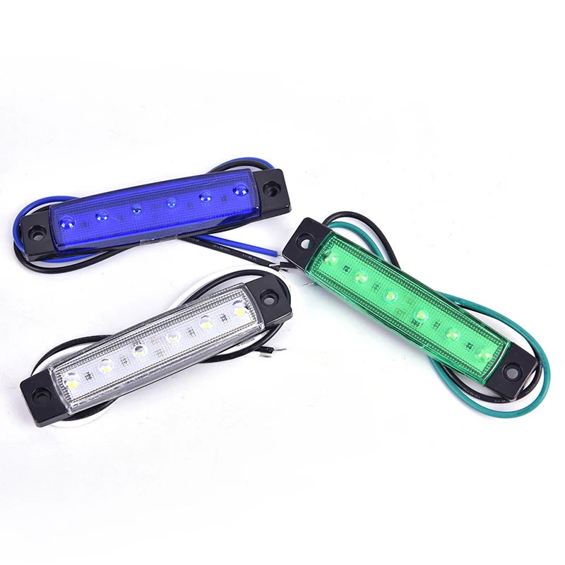 1PC 12V 6LEDS Lorry Side Marker Indicator Low Led Trailer Light Rear Side Lamp