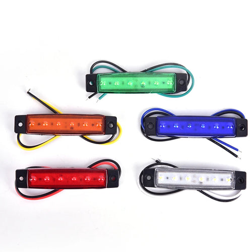 1PC 12V 6LEDS Lorry Side Marker Indicator Low Led Trailer Light Rear Side Lamp