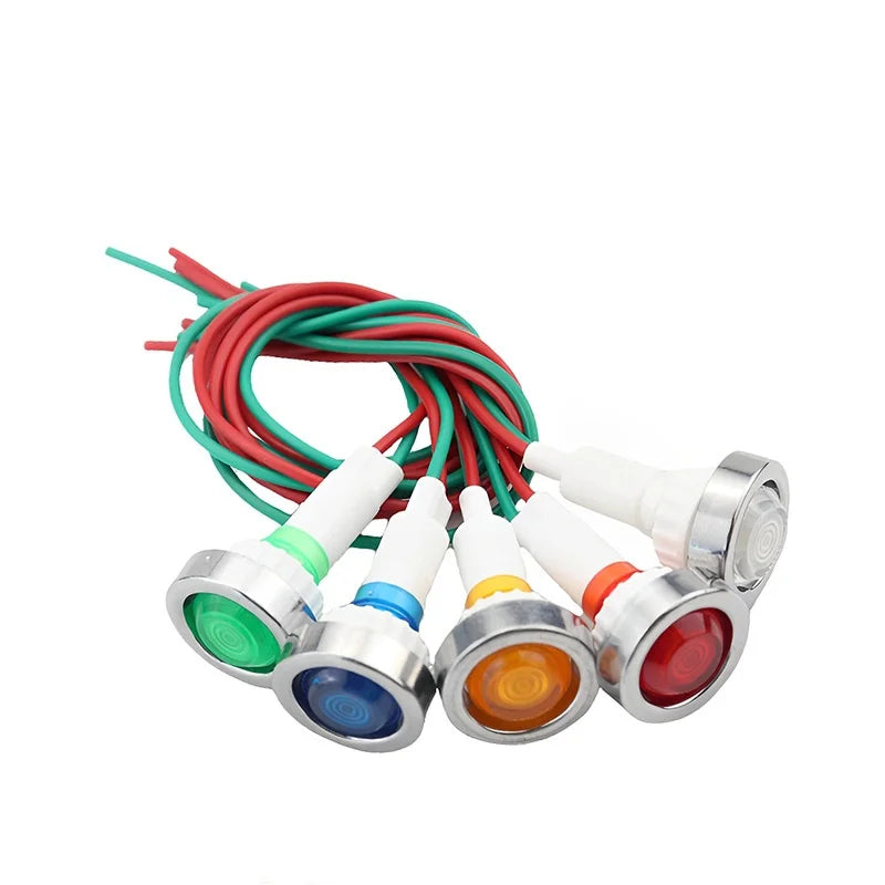 1/5/10pcs LED strip signal light circular power indicator light DC12V 10mm red green yellow blue white