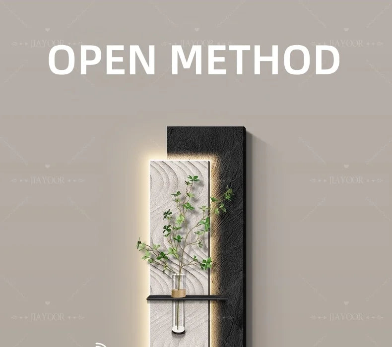 Modern Wave LED Electronic Clock Mural Light Living Room Entrance Corridor Study Hotel Plane Painting Home Decoration Wall Lamp