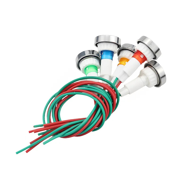 1/5/10pcs LED strip signal light circular power indicator light DC12V 10mm red green yellow blue white