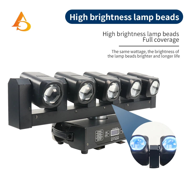 RGBW 4IN1 5X40W LED FIVE-HEAD BEAM Light DMX512 LED  Stage Lighting for Lighting Show DJ Disco Party Bar Wedding