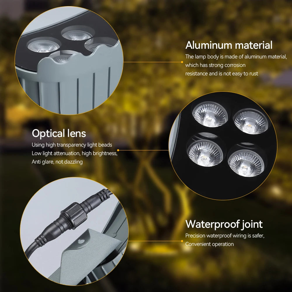 4PCS Led Garden Tree Hug Lights Night Projection Outdoor Landscape Lamp IP65 Waterproof For Home Decoration Garden Park Yard