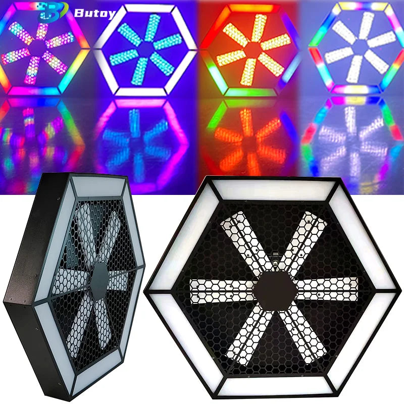 Vintage 150W LED Pixel Hexagonal Strobe Light DMX Bar Clear Night Club Stage Atmosphere Lights Blinder Flat Ceiling Pendant Lamp