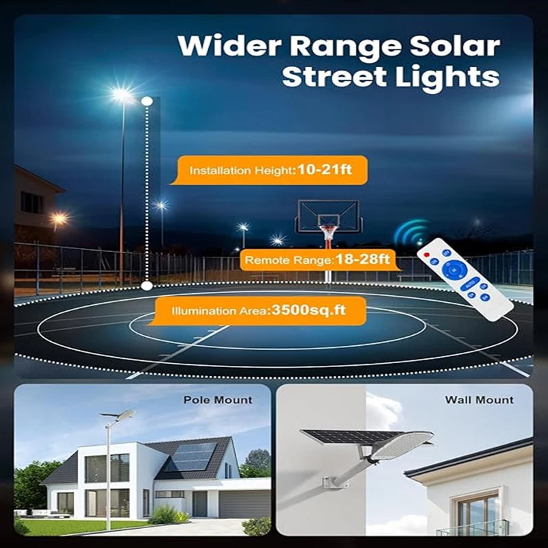 Modern Design Solar Street Lights Outdoor Human Motion Sensor Solar Lamp Super Bright 40000LM Waterproof IP67 Easy Install