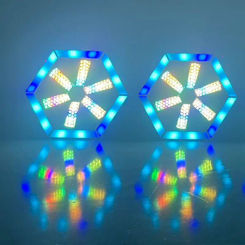 Vintage 150W LED Pixel Hexagonal Strobe Light DMX Bar Clear Night Club Stage Atmosphere Lights Blinder Flat Ceiling Pendant Lamp