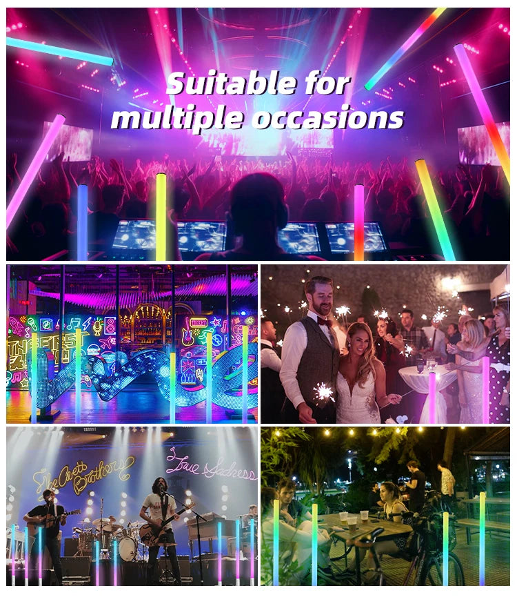 4*IP65 Waterproof 360 Pixel LED Tubes Battery Light Wireless DMX Wifi Control Stick Club Light for DJ Party KTV Theme Park
