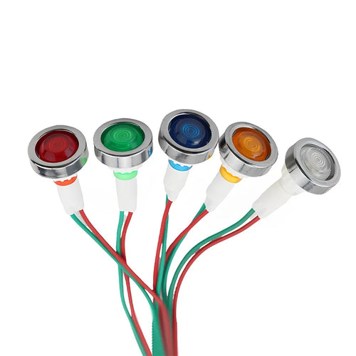 1/5/10pcs LED strip signal light circular power indicator light DC12V 10mm red green yellow blue white